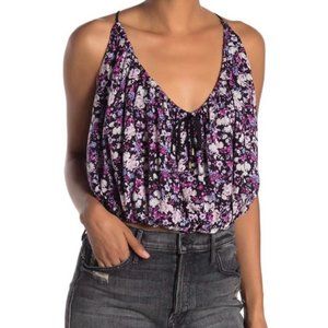 Free People Daisy Babe Floral Tank Top Cropped Oversized S
